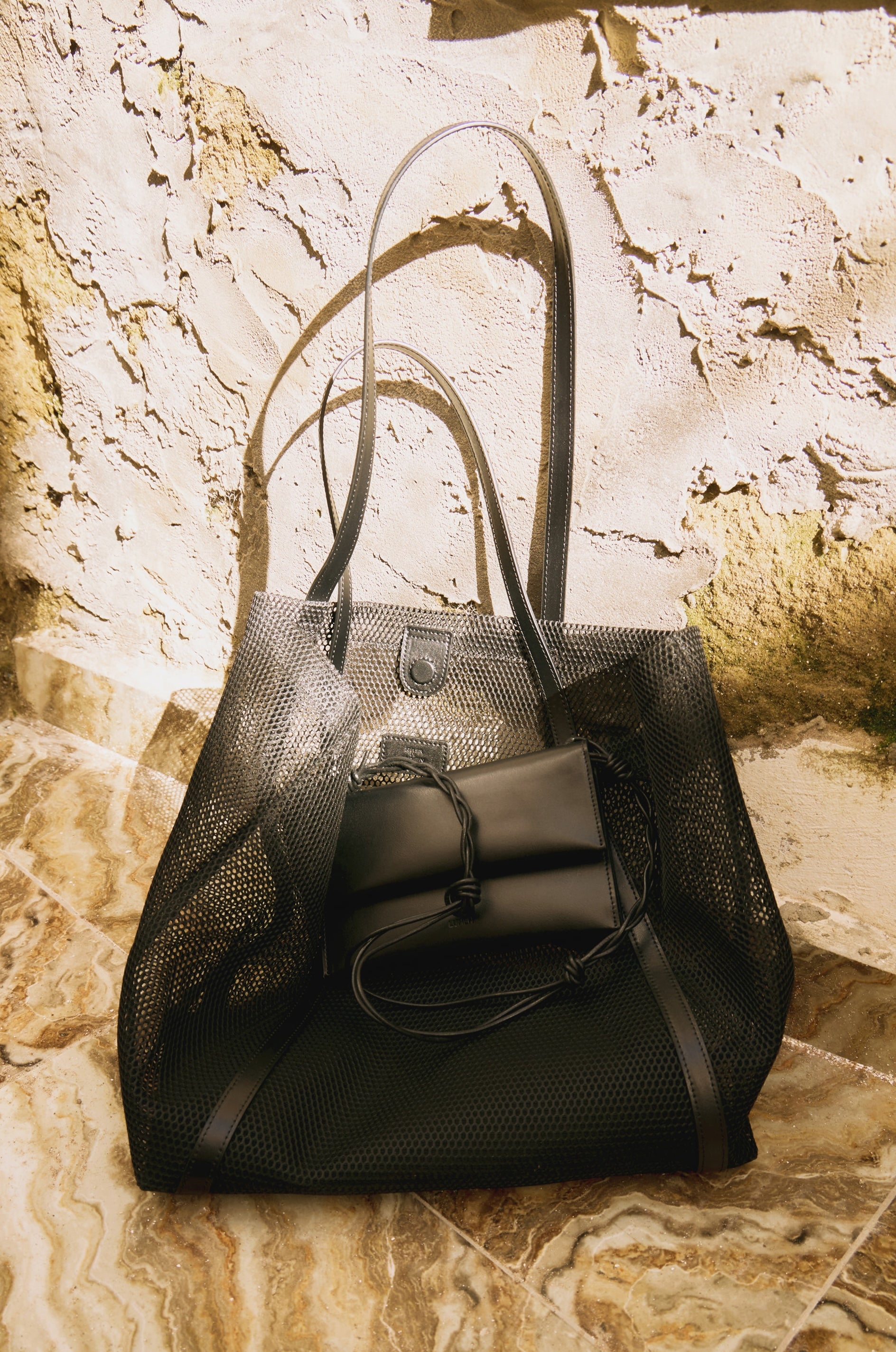 2WAY MESH BAG (SOFT BLACK)