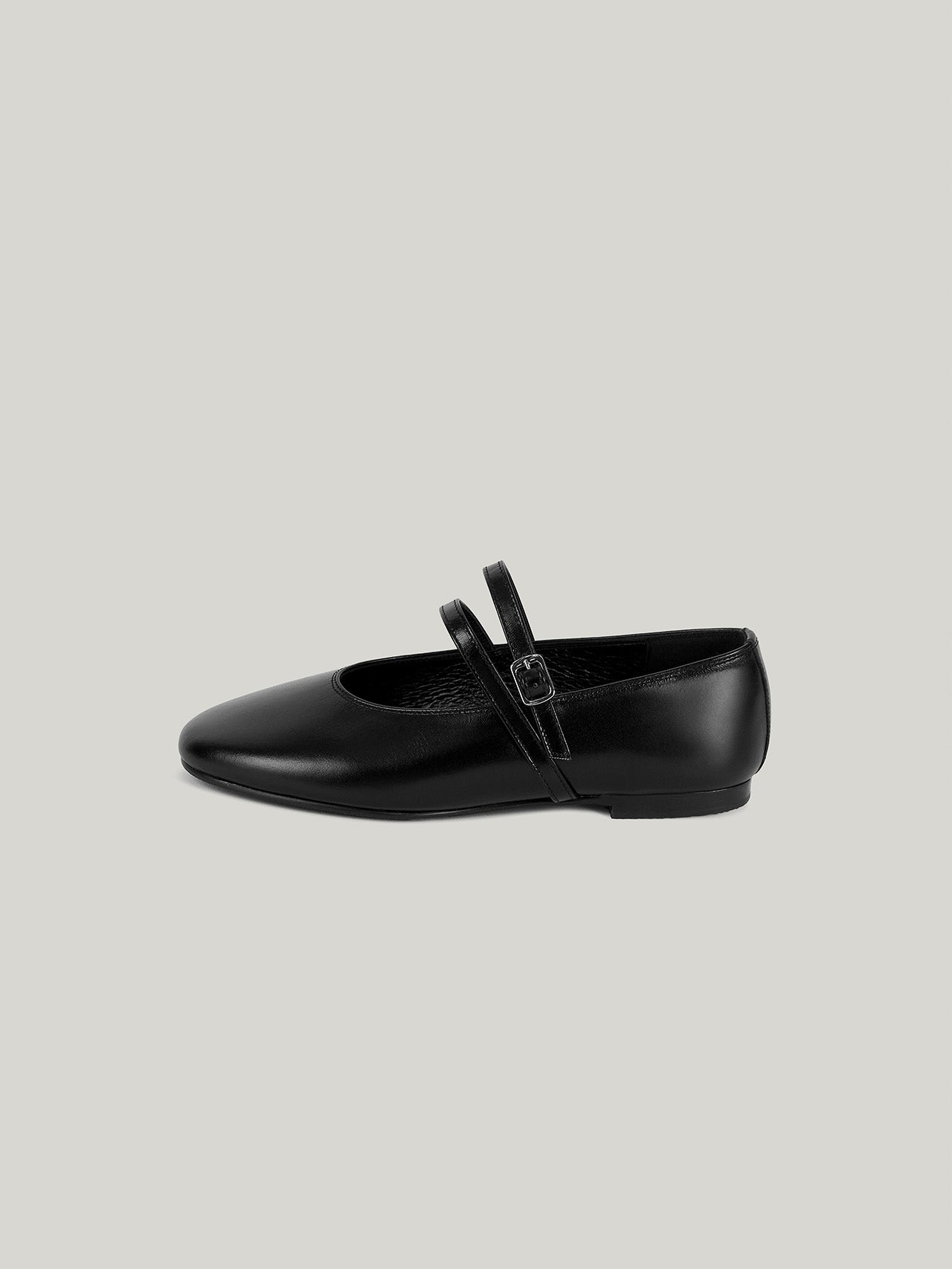 DOUBLE STRAP FLATS (SOFT BLACK)