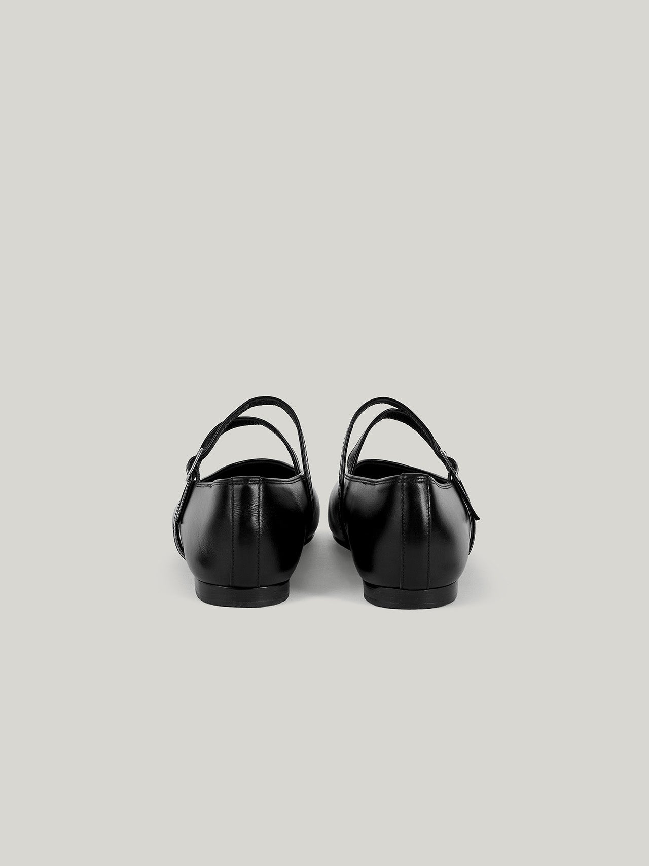 DOUBLE STRAP FLATS (SOFT BLACK)