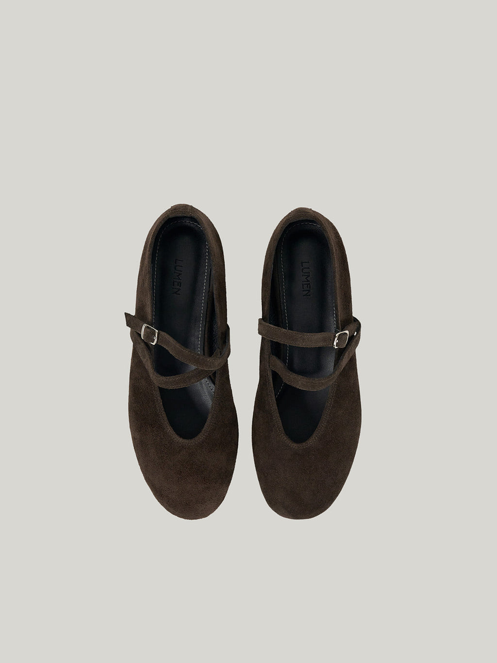 DOUBLE STRAP FLATS (SUEDE BROWN)