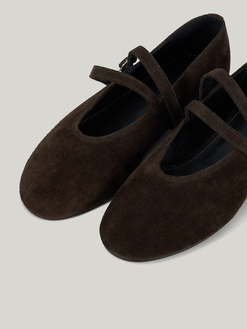 DOUBLE STRAP FLATS (SUEDE BROWN)