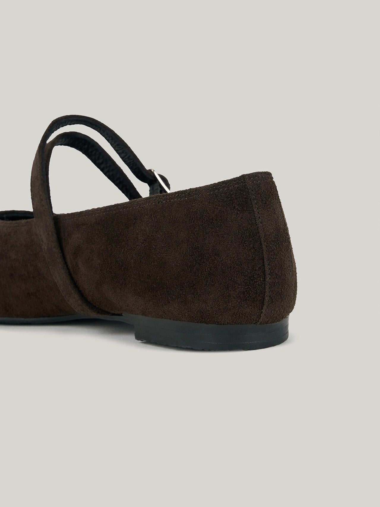 DOUBLE STRAP FLATS (SUEDE BROWN)