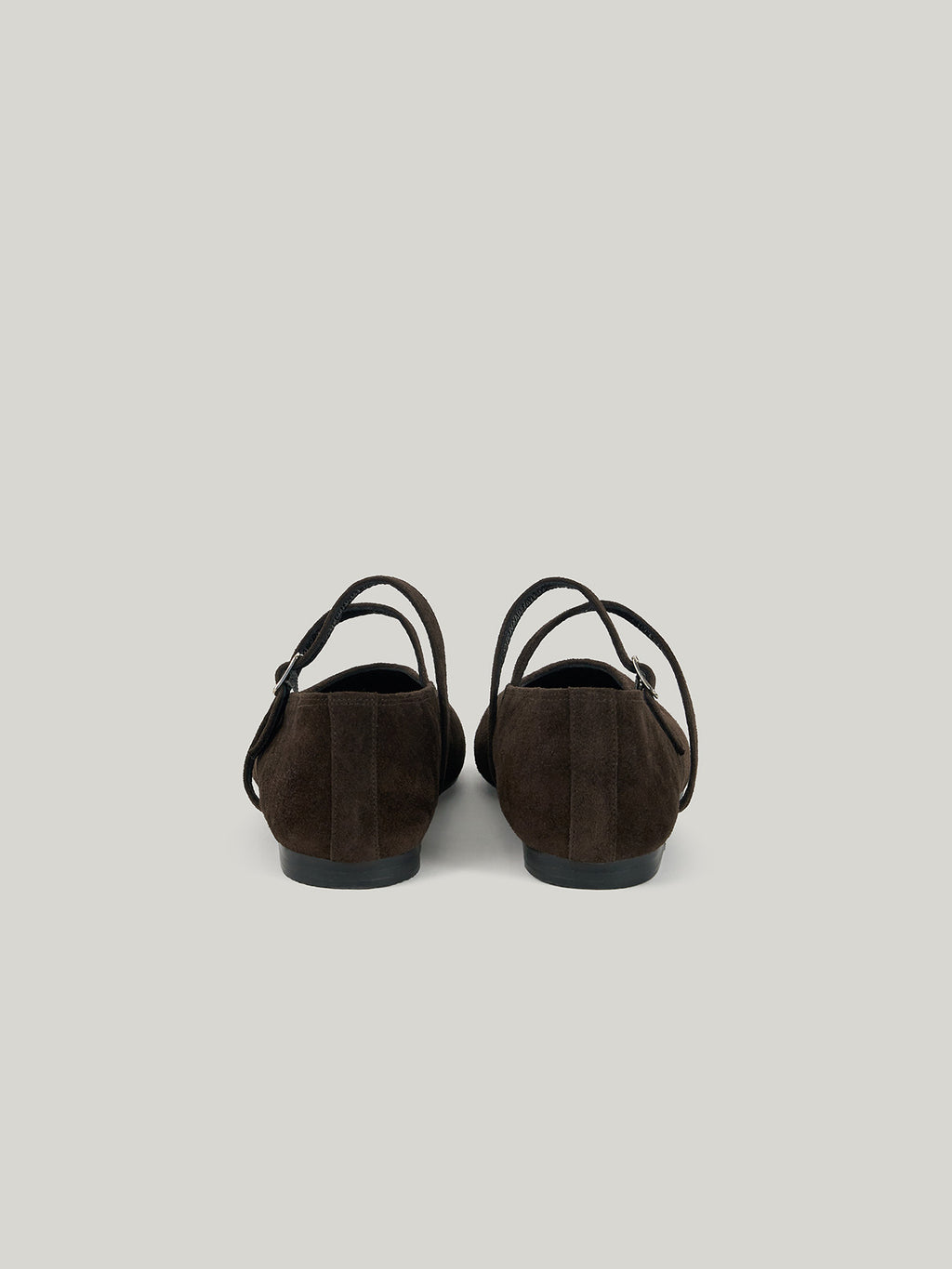 DOUBLE STRAP FLATS (SUEDE BROWN)