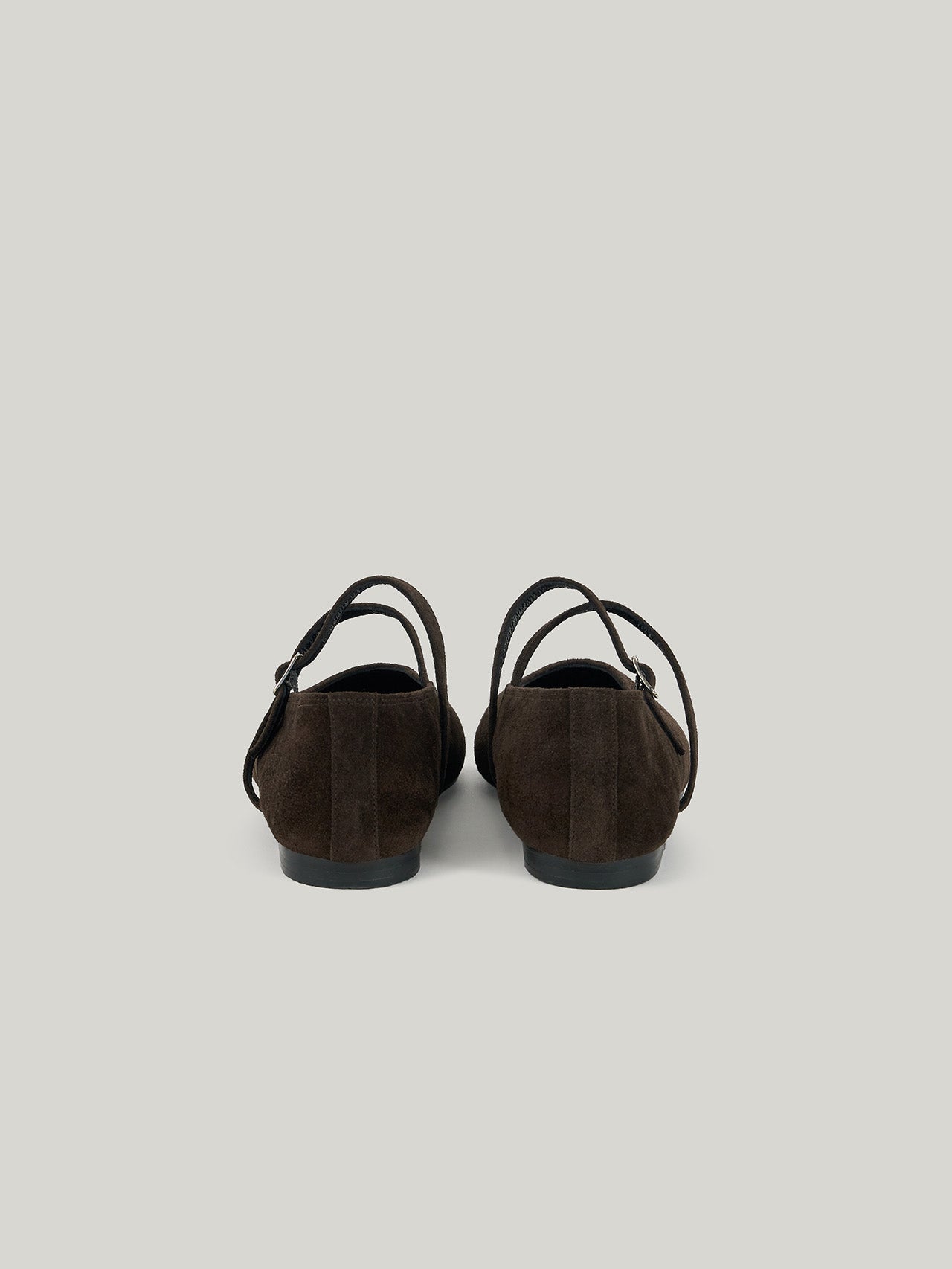 DOUBLE STRAP FLATS (SUEDE BROWN)