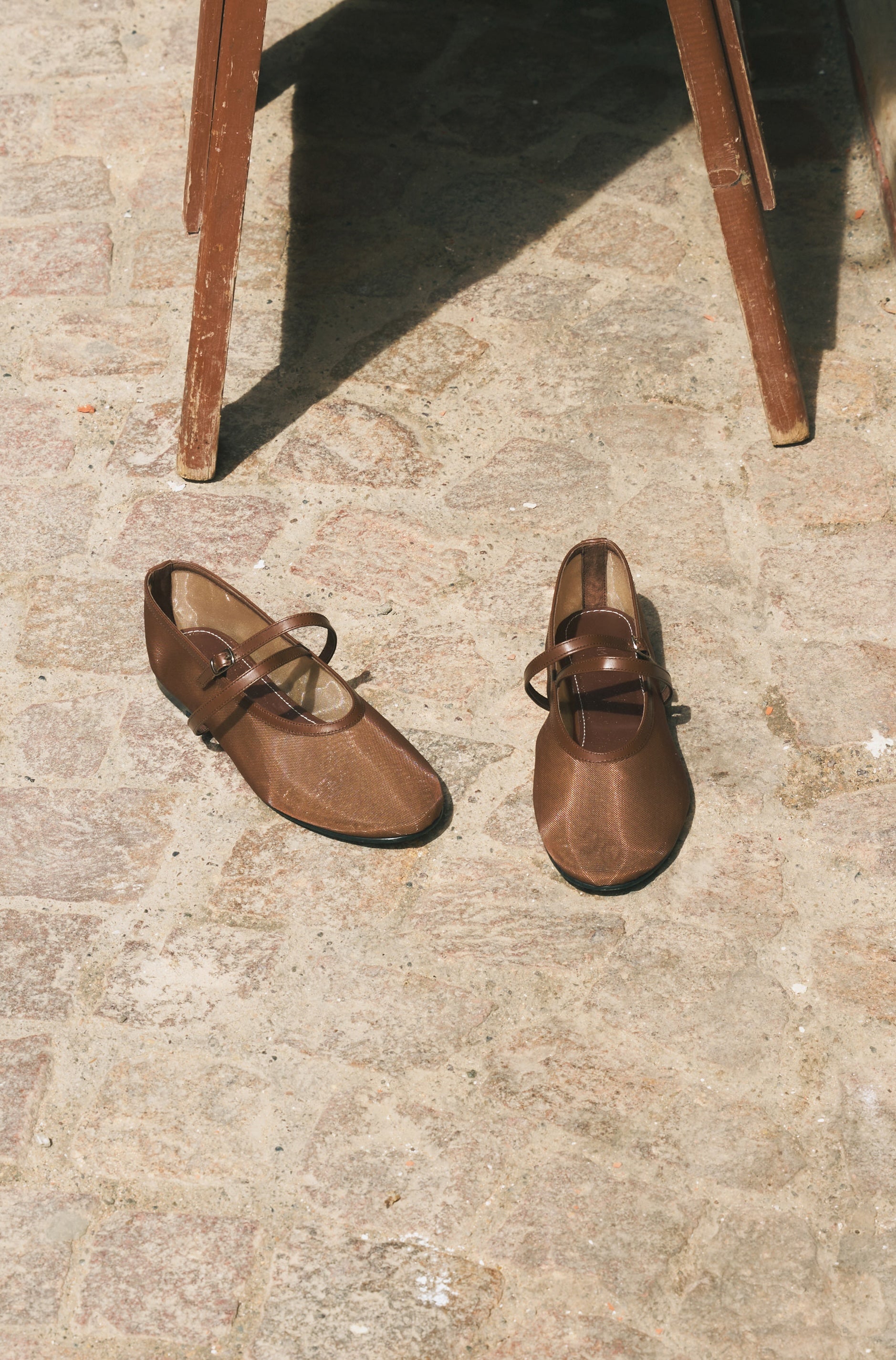 DOUBLE STRAP MESH FLAT (MESH BROWN)