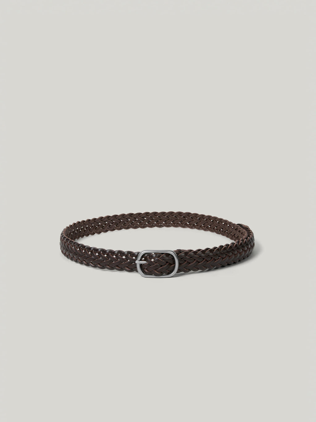 LIEN WOVEN LEATHER BELT (ORGAN BROWN)