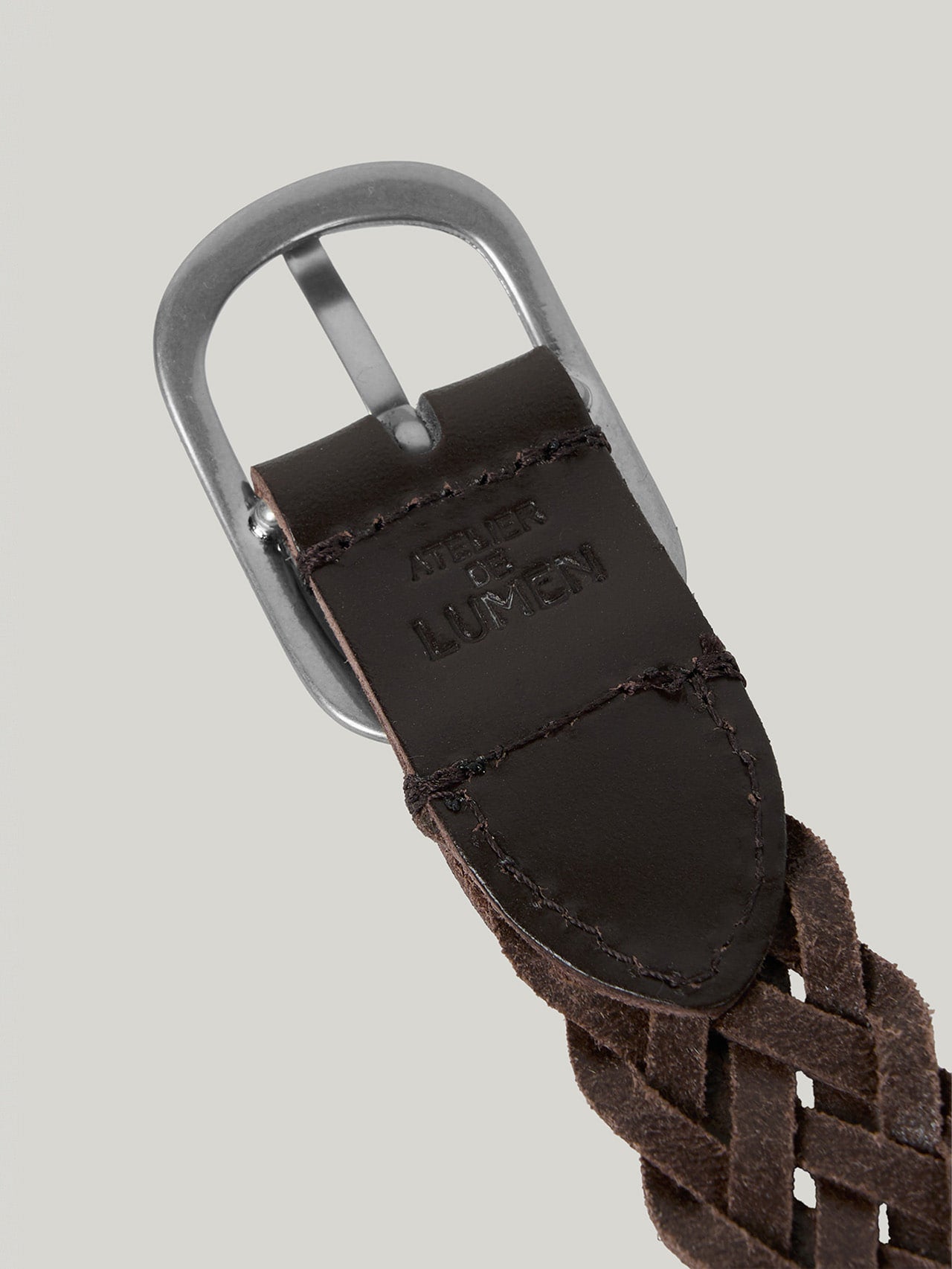 LIEN WOVEN LEATHER BELT (ORGAN BROWN)
