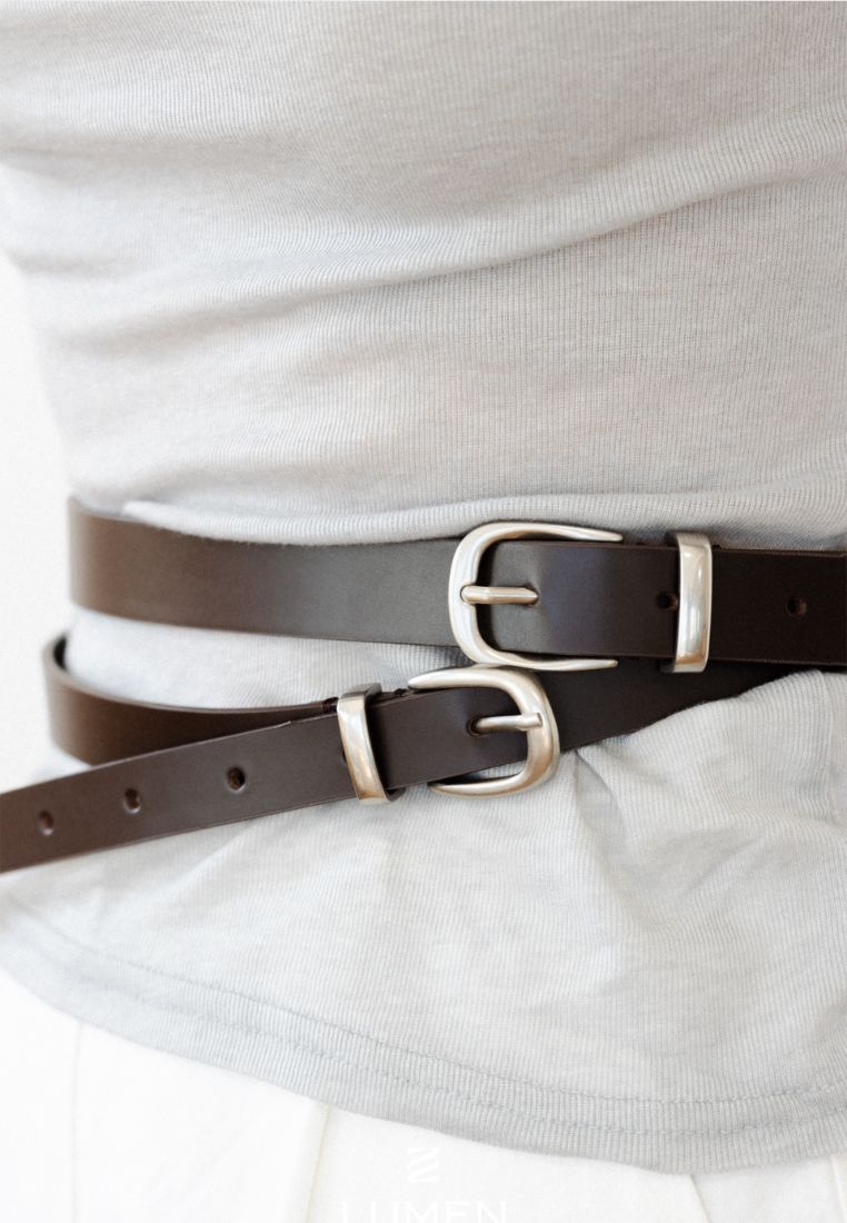 SOBRE LEATHER BELT (ORGAN BROWN)