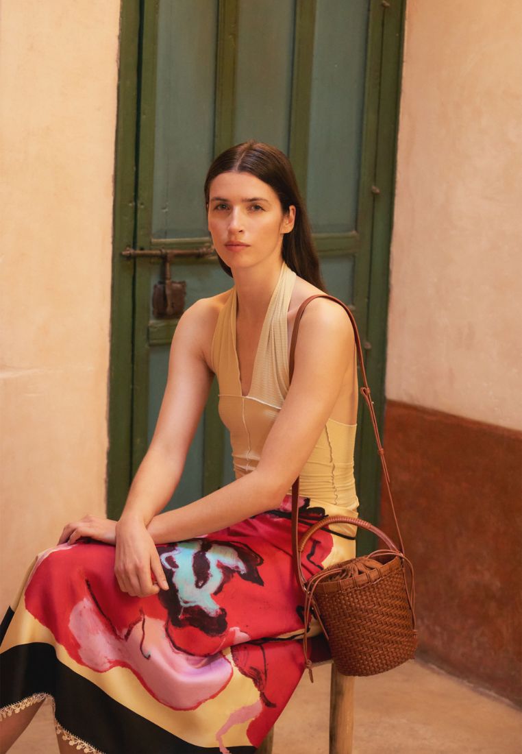 TWIG BASKET TOTE BAG (DRIED TAN)